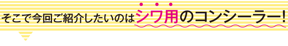 そこで今回ご紹介したいのは【シワ用】のコンシーラー!
